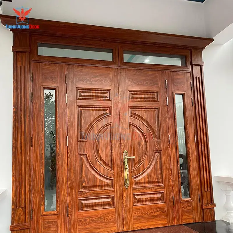 Mẫu cửa thép chống cháy 4 cánh kết hợp ô kính quan sát