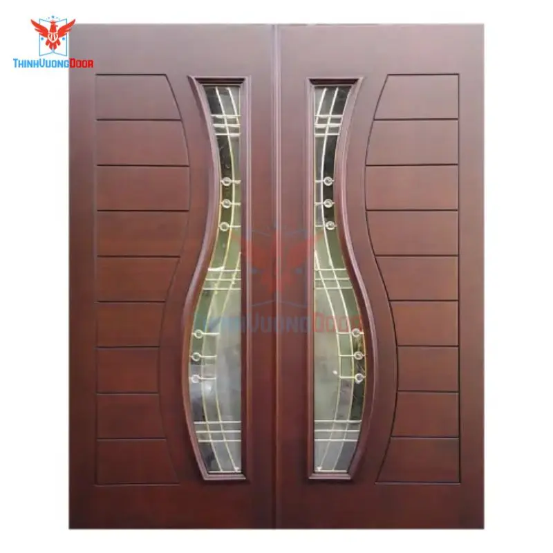 mẫu cửa gỗ 2 cánh có kính
