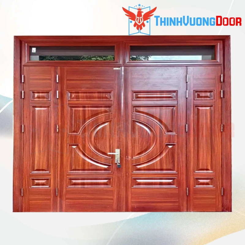 Cửa Thép Vân Gỗ Chống Cháy 4 Cánh 4C007