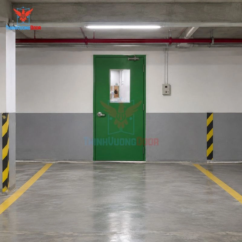 Cửa chống cháy thép P1G1 thoát hiểm có khóa