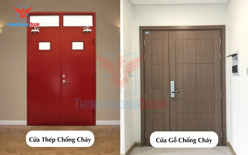 So sánh cửa thép chống cháy và cửa gỗ chống cháy