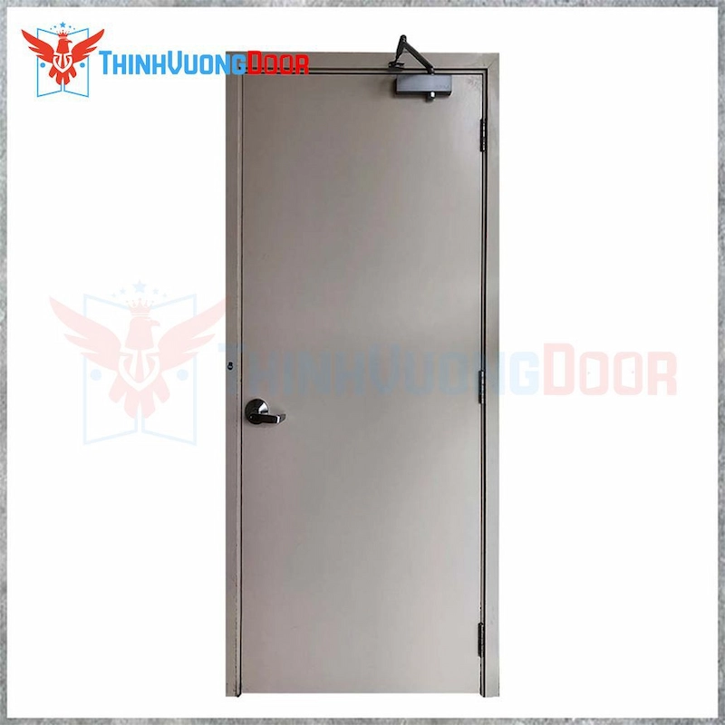 Cửa thép chống cháy P1 xám trắng