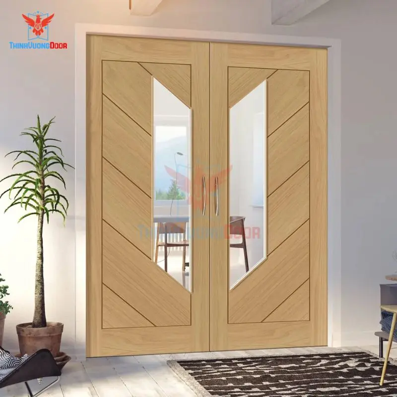 cửa gỗ kết hợp kính