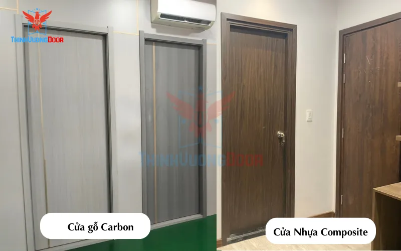 cửa gỗ carbon và cửa nhựa composite