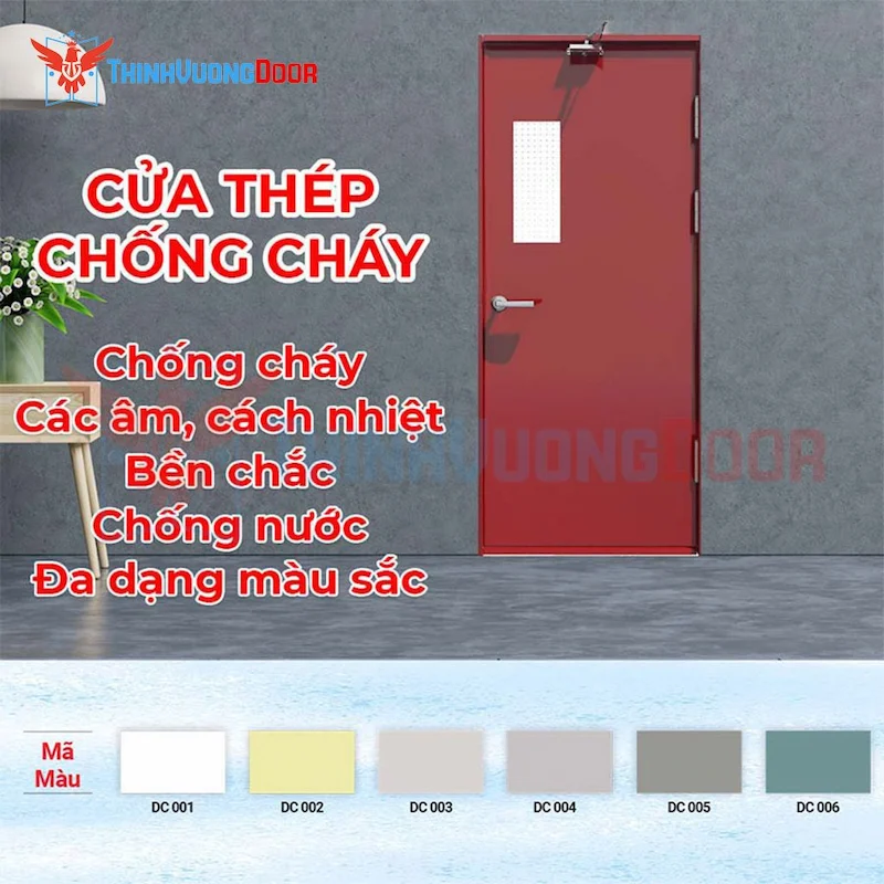 Cửa thép chống cháy P1G1 đỏ
