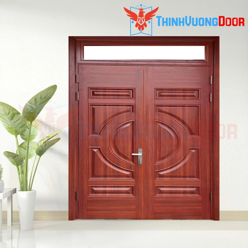 Cửa Thép Vân Gỗ Chống Cháy Cánh Đôi CD006