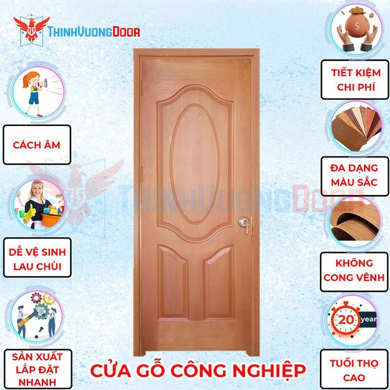 Cửa gỗ công nghiệp HDF 3A C9 Cửa gỗ công nghiệp HDF 3A C9