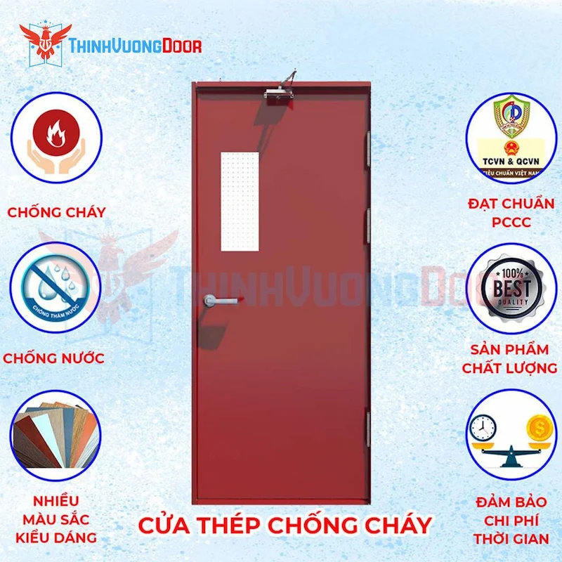 Cửa chống cháy thép P1G1 đỏ