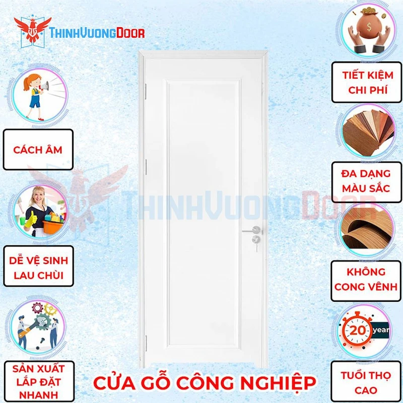 Cửa gỗ công nghiệp HDF 3 PN C1