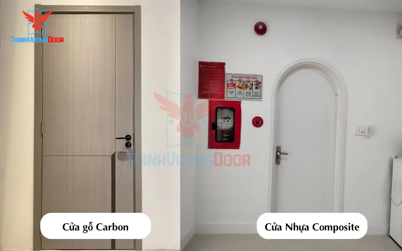 cửa gỗ carbon và cửa nhựa composite