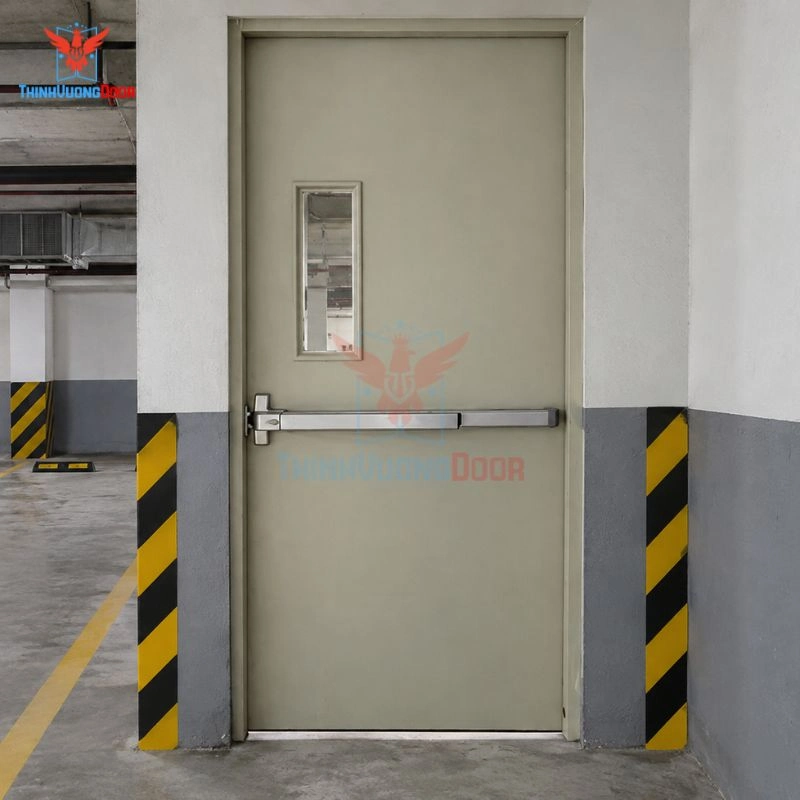 Cửa thép chống cháy P1G1 thanh thoát hiểm đơn