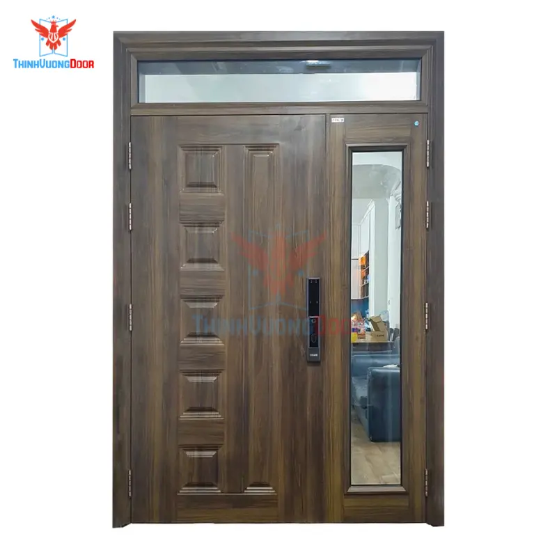 mẫu cửa gỗ 2 cánh lệch