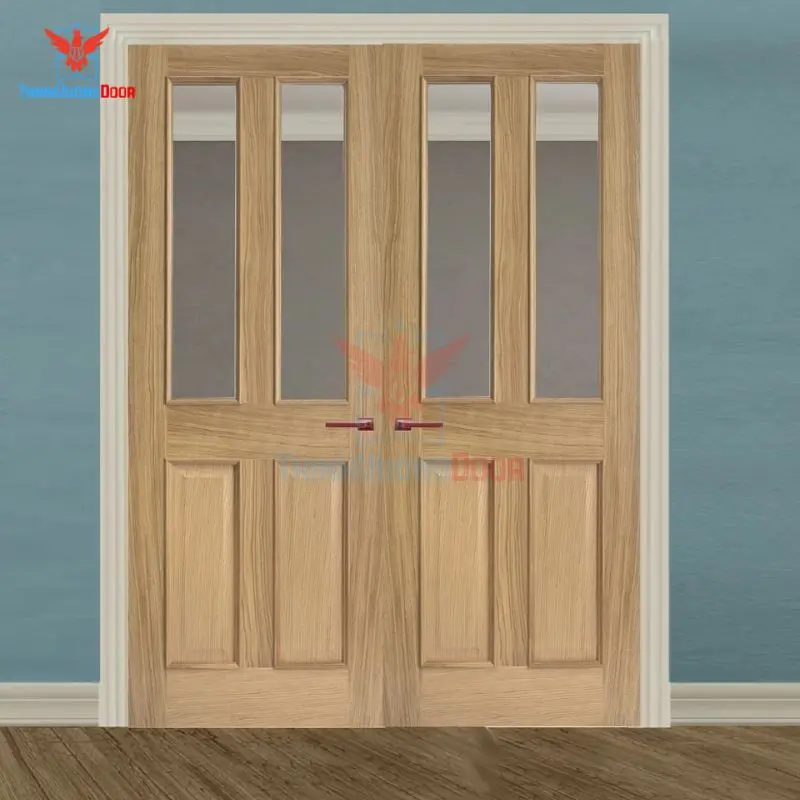 mẫu cửa gỗ 2 cánh có kính