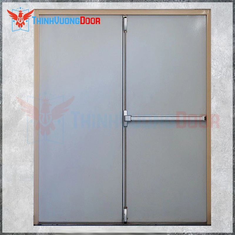 Cửa thép chống cháy 2P thanh thoát hiểm đôi Cửa thép chống cháy 2P thanh thoát hiểm đôi