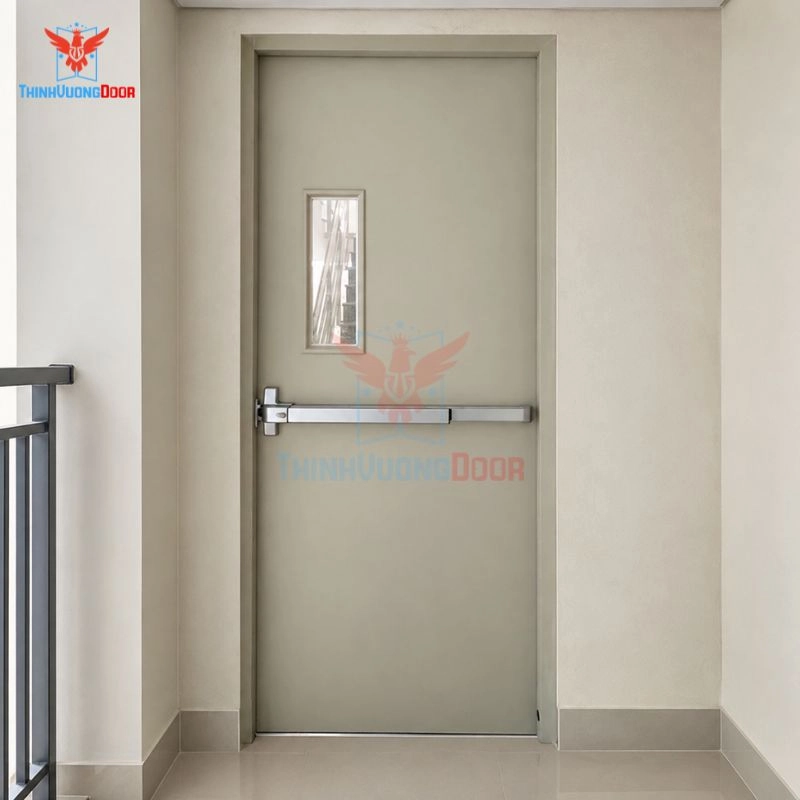 Cửa thép chống cháy P1G1 thanh thoát hiểm đơn