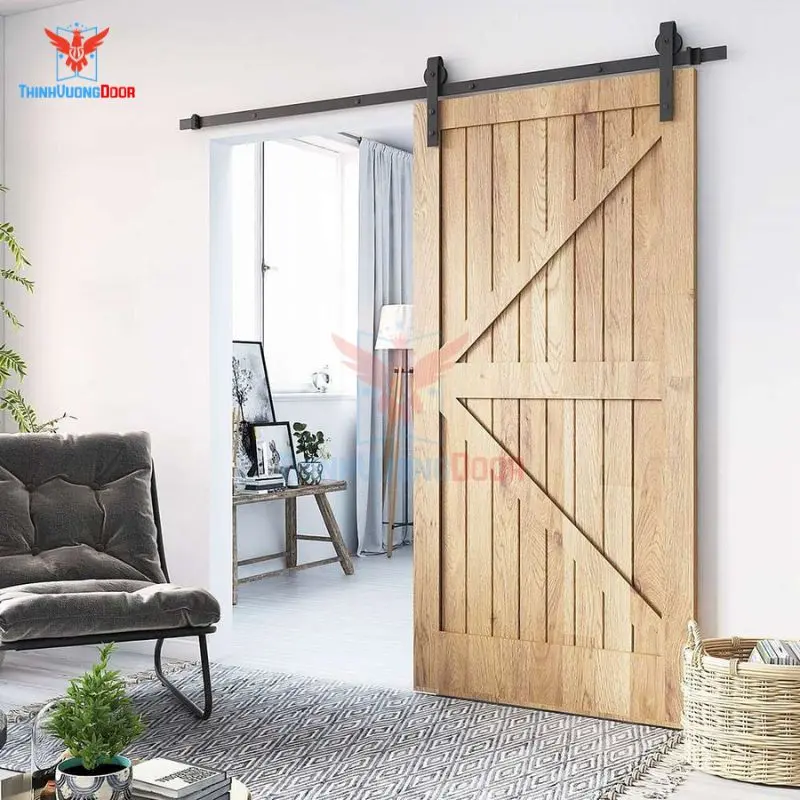 Cửa gỗ lùa làm từ gỗ nhựa composite