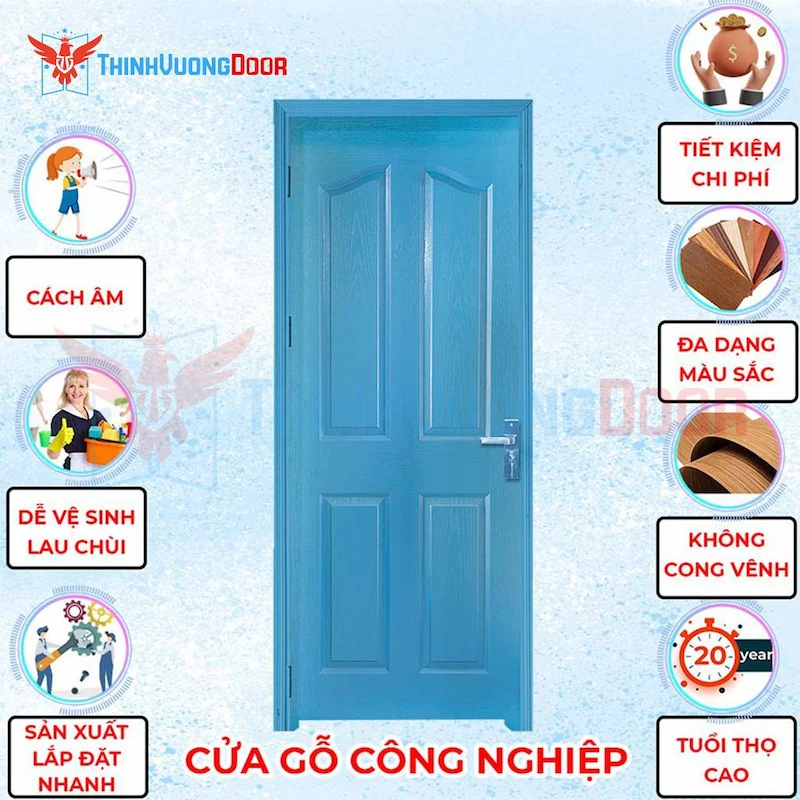 Cửa gỗ công nghiệp HDF 4A C7 Cửa gỗ công nghiệp HDF 4A C7