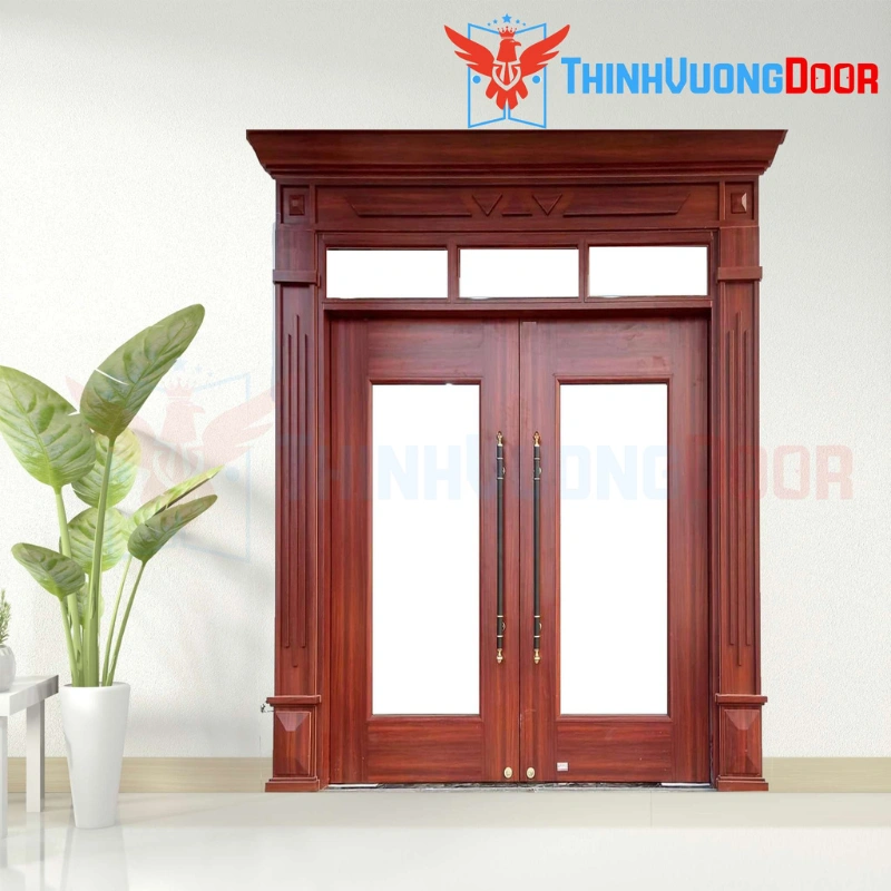 Cửa Thép Vân Gỗ Chống Cháy Cánh Đôi CD002