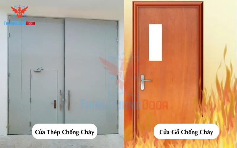 So sánh cửa thép chống cháy và cửa gỗ chống cháy