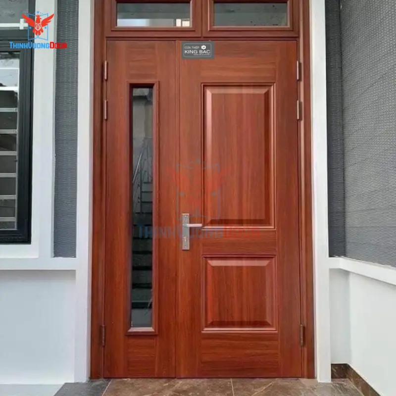 mẫu cửa gỗ 2 cánh lệch