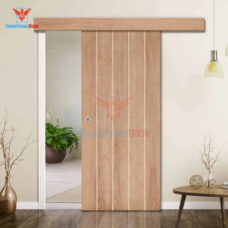 Cửa gỗ lùa làm từ gỗ nhựa composite