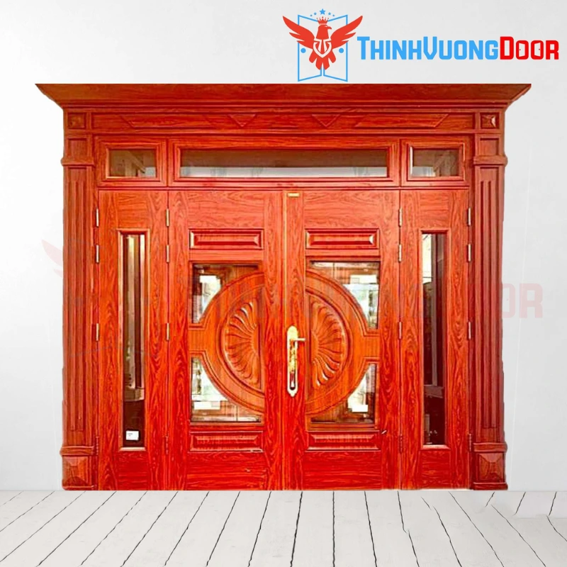 Cửa Thép Vân Gỗ Chống Cháy 4 Cánh 4C018