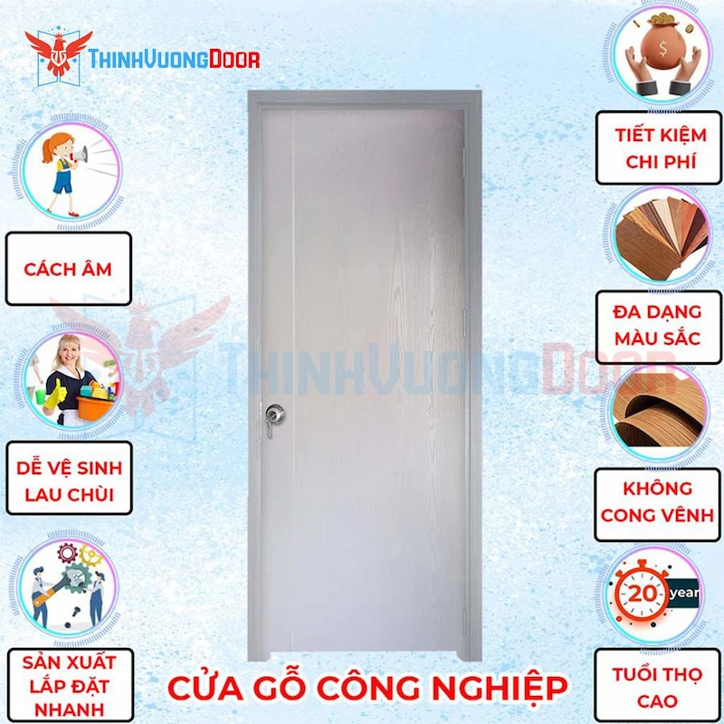 Cửa gỗ công nghiệp HDF 1PR1 C1 Cửa gỗ công nghiệp HDF 1PR1 C1