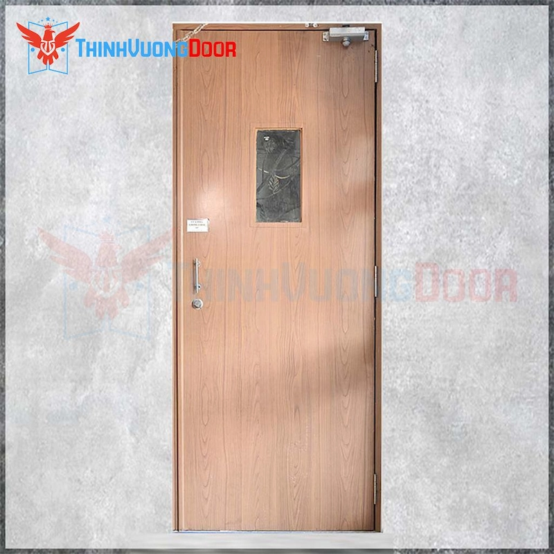 Cửa thép chống cháy P1 vân gỗ P1