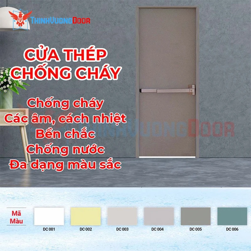 Cửa thép chống cháy P1 xám thanh thoát hiểm