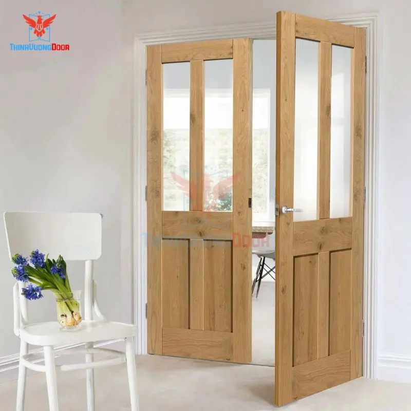 Ưu điểm vượt trội của cửa gỗ 2 cánh có kính