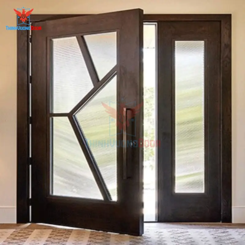mẫu cửa gỗ 2 cánh lệch