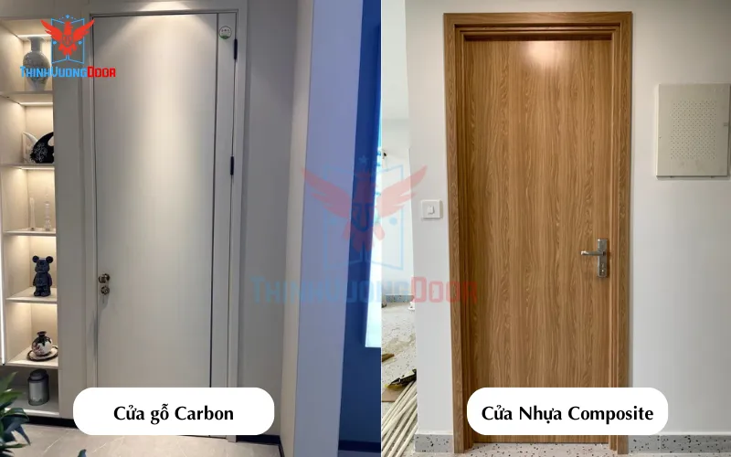 cửa gỗ carbon và cửa nhựa composite