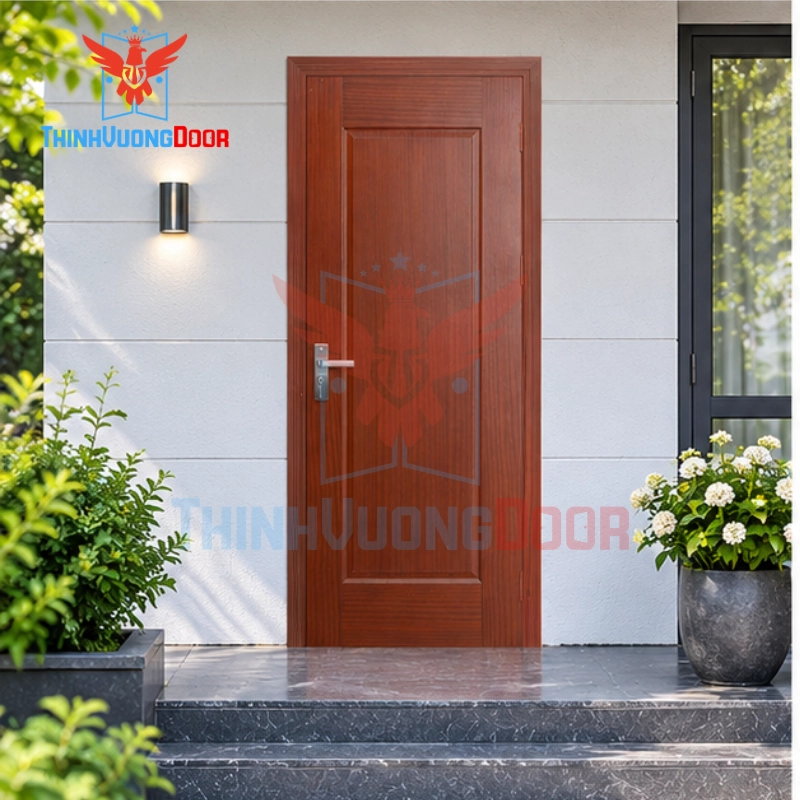 Ứng dụng thực tế cửa gỗ HDF Veneer 1B Xoan Đào trong không gian nội thất