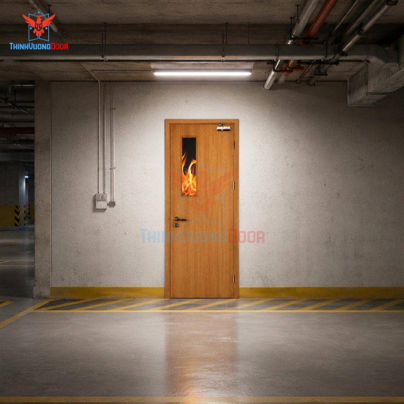 Cửa chống cháy gỗ SGD GCC-P1G1 Cửa chống cháy gỗ SGD GCC-P1G1