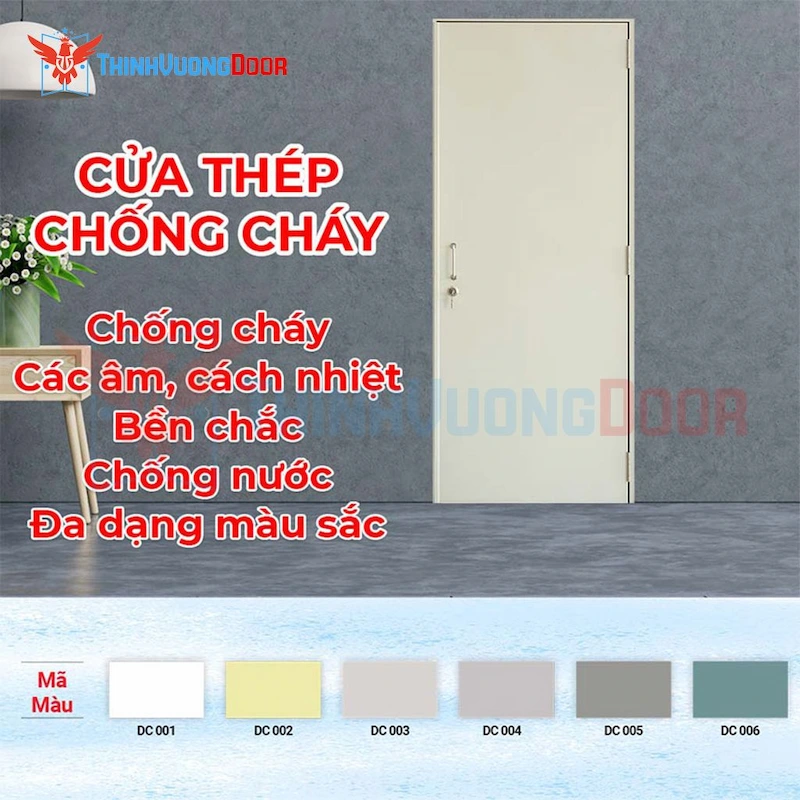 Cửa thép chống cháy P1 xám