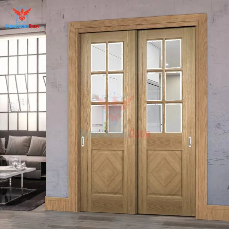 mẫu cửa gỗ 2 cánh có kính