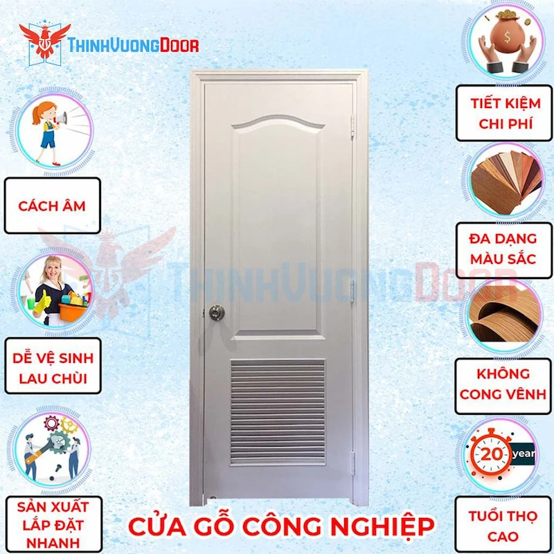 Cửa gỗ công nghiệp HDF 2L C1 Cửa gỗ công nghiệp HDF 2L C1