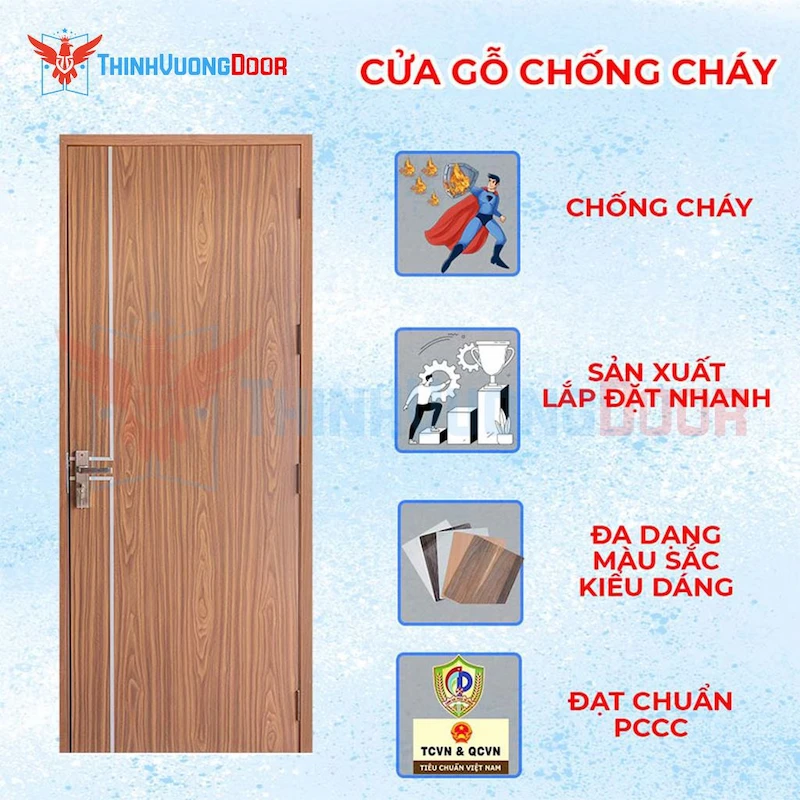 Cửa chống cháy gỗ MDF Melamine P1R11