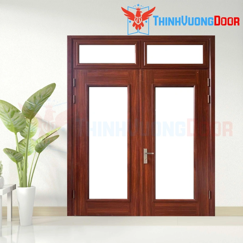 Cửa Thép Vân Gỗ Chống Cháy Cánh Đôi CD010