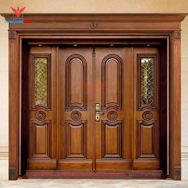mẫu cửa gỗ lim 4 cánh