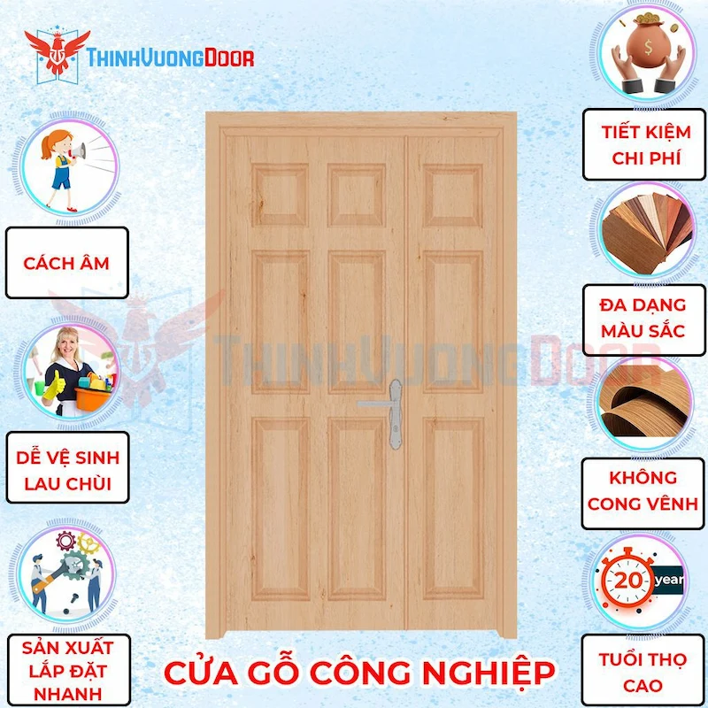 cửa HDF VENEER 2 canh 9A Oak cửa HDF VENEER 2 canh 9A Oak