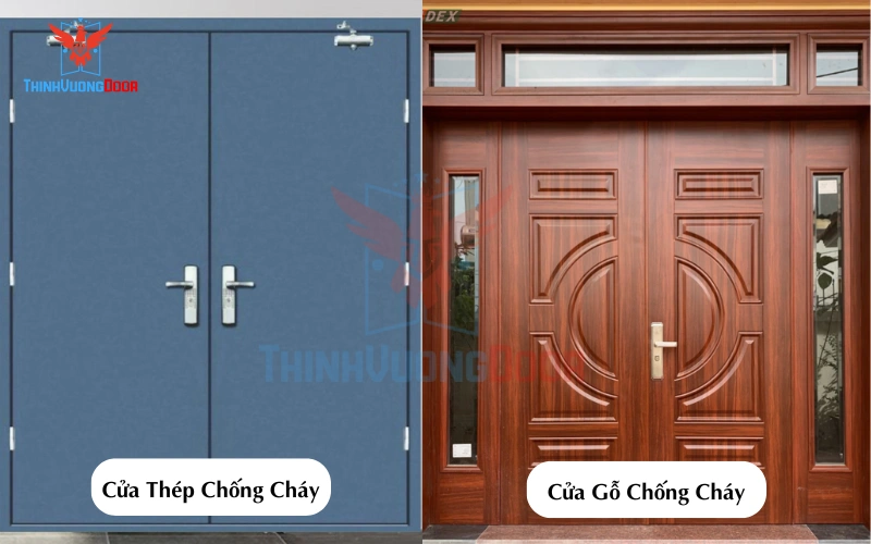 cửa phụ chung cư chống cháy bằng thép hay gỗ