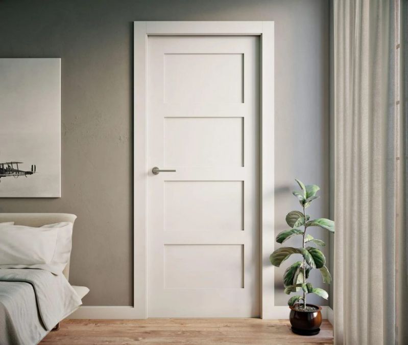 Thiết kế cửa phòng ngủ màu trắng đơn giản