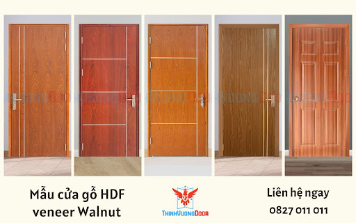 Mẫu cửa gỗ HDF veneer Walnut