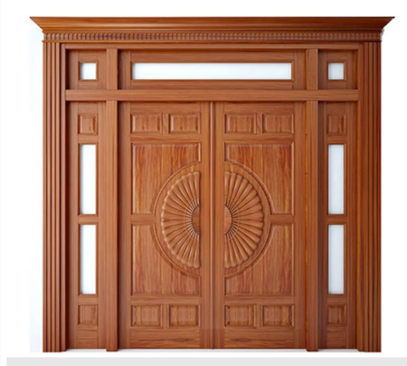 Cửa gỗ có ô kính 4 cánh đẹp là loại cửa được kết hợp giữa gỗ và các ô kính trên cánh cửa