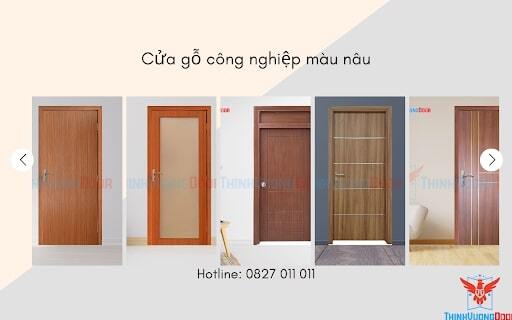 Thinhvuongdoor giới thiệu mẫu cửa gỗ công nghiệp màu nâu.