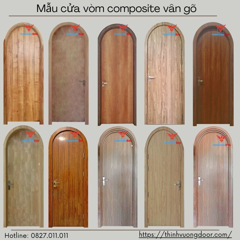 Mẫu cửa vòm nhựa composite vân gỗ
