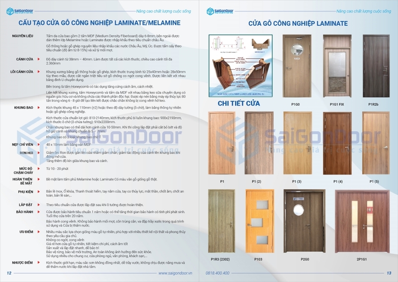 Catalogue cửa gỗ công nghiệp MDF
